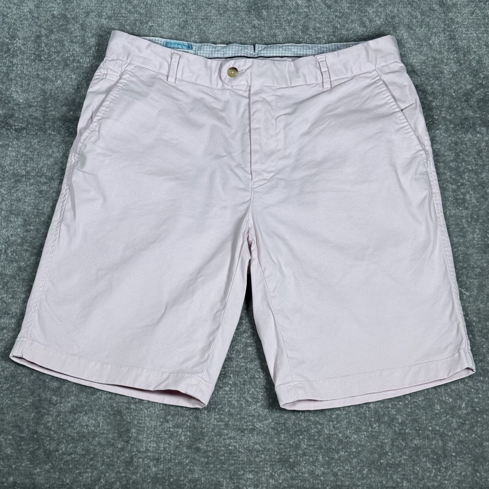 J. McLaughlin Shorts Men's 32 Pink Chino Italian Fabric Golf Preppy‎ Casual